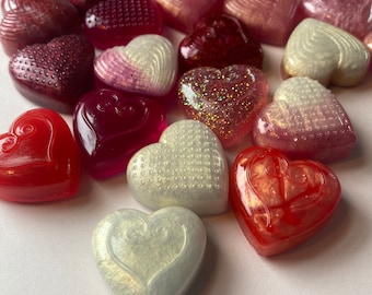 Rot & Pink Harz Herz Magnete, 5er Set, Valentinstag Geschenke, Party Gastgeschenke, Kühlschrank Magnete, Dekorative Magnete