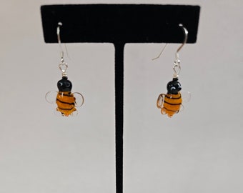 Glass Bee Earrings