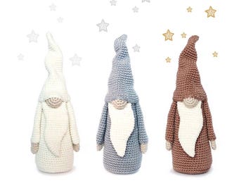 Tall Christmas GNOME MEDIUM version Crochet Pattern / Scandinavian Gnome