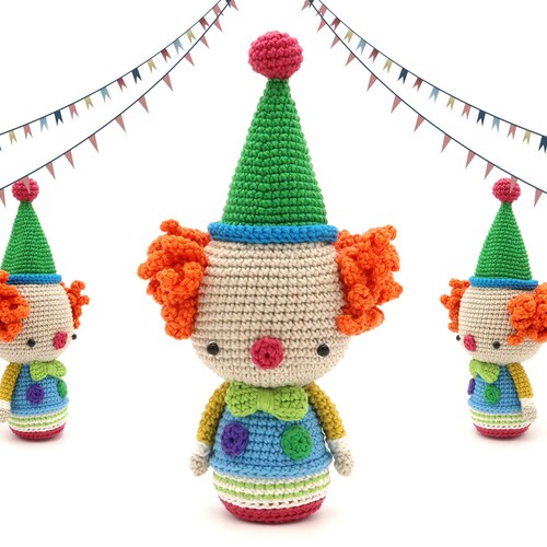 Clown Crochet Pattern Amigurumi Doll Crochet Clown Pattern Etsy