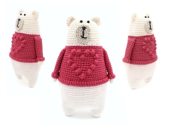 Polar Bear with Heart Sweater Crochet Pattern