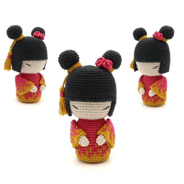 Modèle de crochet de poupée Kokeshi