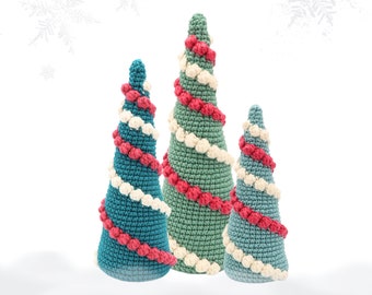 Set of 3 Sizes Christmas Trees Crochet Patterns