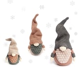 Set of 3 Sizes Christmas GNOMES Crochet Patterns Scandinavian Gnomes