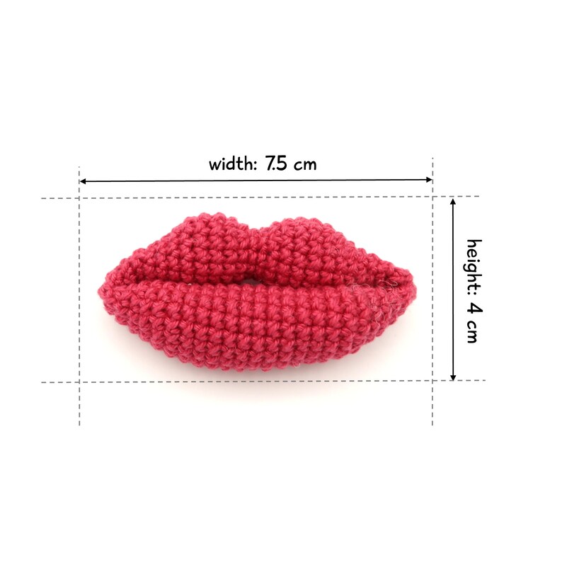 Lips, 3 Sizes, Crochet Pattern, pdf image 3