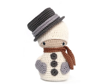 SNOWMAN Crochet Pattern, Kokeshi Doll