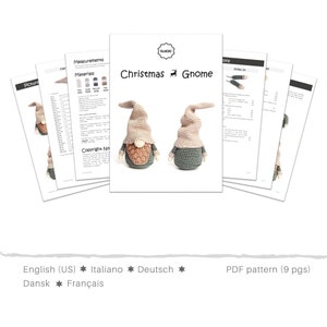 Set of 3 Sizes Christmas GNOMES Crochet Patterns / Scandinavian Gnomes image 6