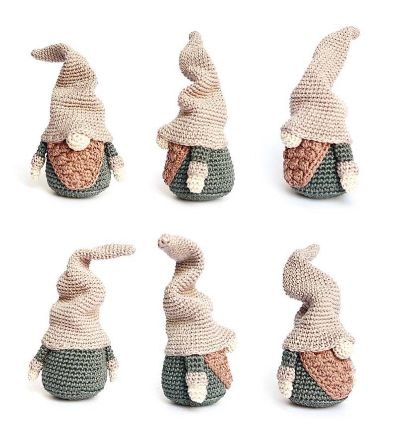 Set of 3 Sizes Christmas GNOMES Crochet Patterns / Scandinavian Gnomes image 3