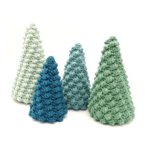Set of 4 Sizes Christmas Trees Crochet Patterns