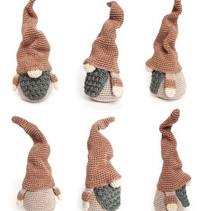 Set of 3 Sizes Christmas GNOMES Crochet Patterns / Scandinavian Gnomes image 4