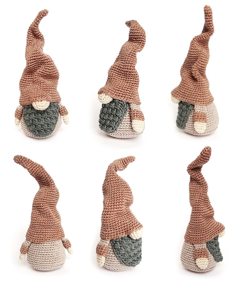 Set of 3 Sizes Christmas GNOMES Crochet Patterns / Scandinavian Gnomes image 4