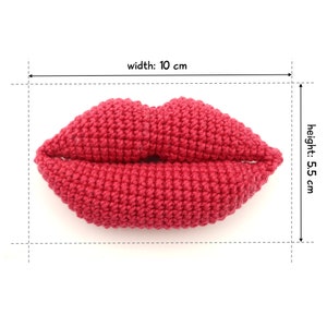 Lips, 3 Sizes, Crochet Pattern, pdf image 5