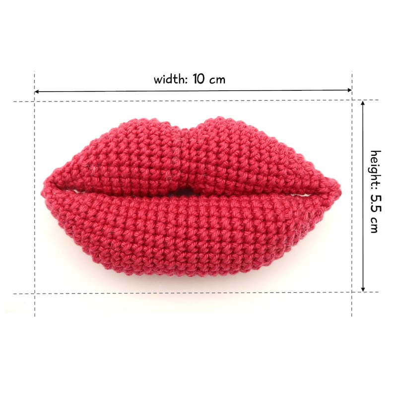 Lips, 3 Sizes, Crochet Pattern, pdf image 5