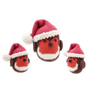 Christmas Robin with Santa Hat -  Crochet Pattern