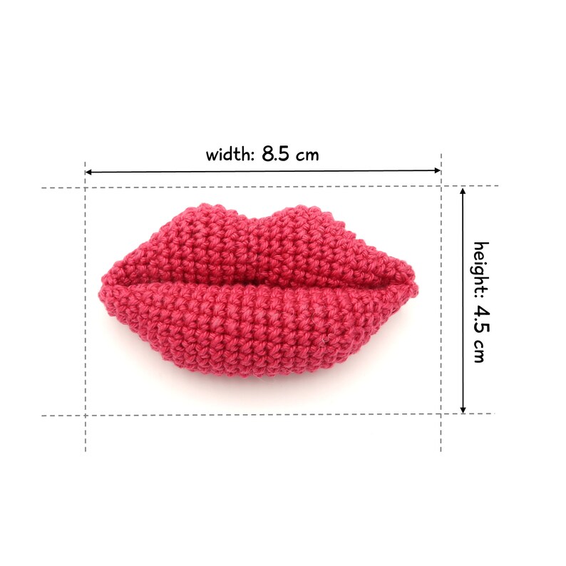 Lips, 3 Sizes, Crochet Pattern, pdf image 4