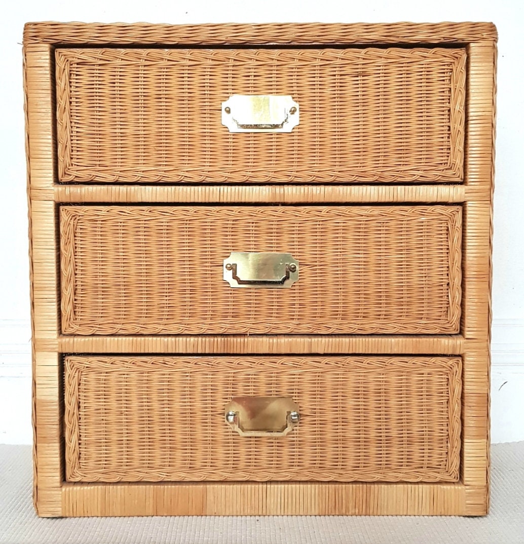 Tall wicker chest of drawers deals