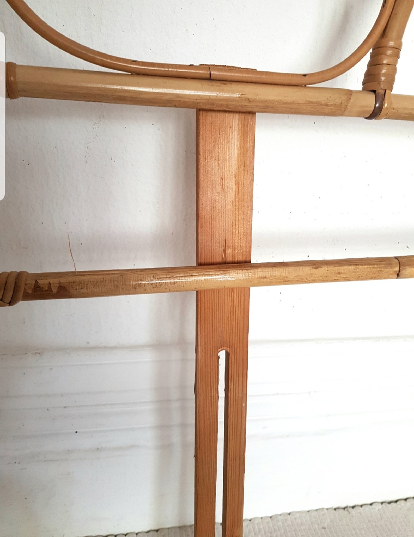 Midcentury bamboo headboard vintage rattan headboard single Etsy