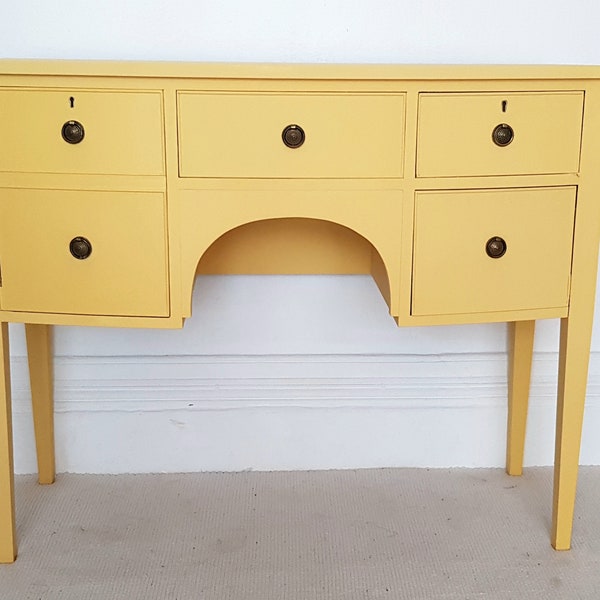SOLD SOLD Yellow sideboard, vintage upcycled sideboard, hand painted, bohemian decor, console table, buffet.