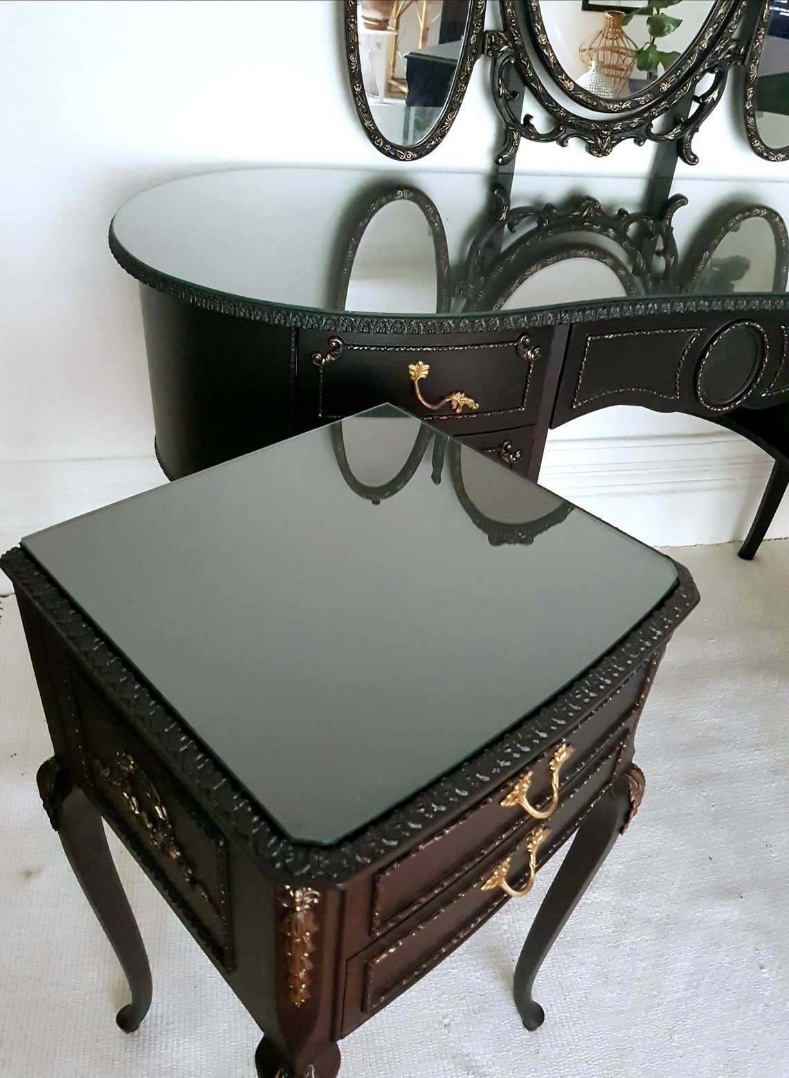 SOLD SOLD Vintage French Louis bedroom set mirrored dressing Etsy