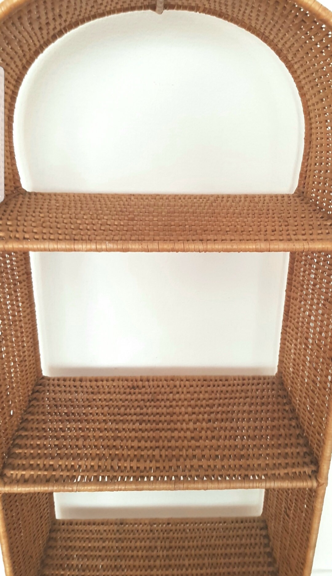 Midcentury Rattan Shelf Unit Vintage Wicker Display Unit Etsy