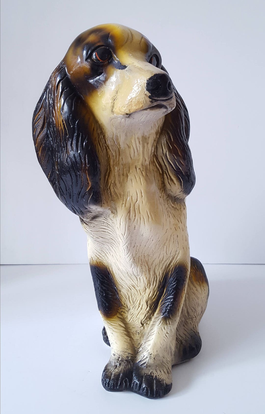 Large Vintage Chalkware Spaniel Figure, Statue, Vintage Gesso, Dog ...