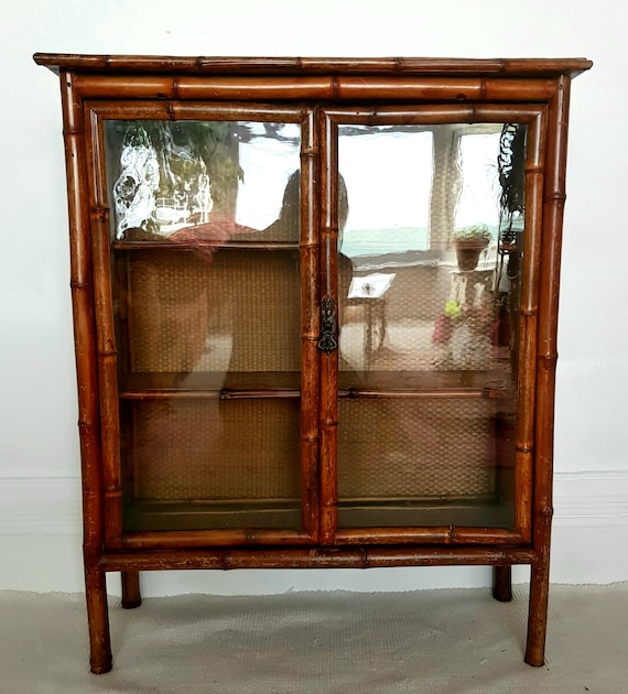 SOLD SOLD Victorian Bamboo Glazed Cabinet. Etsy UK