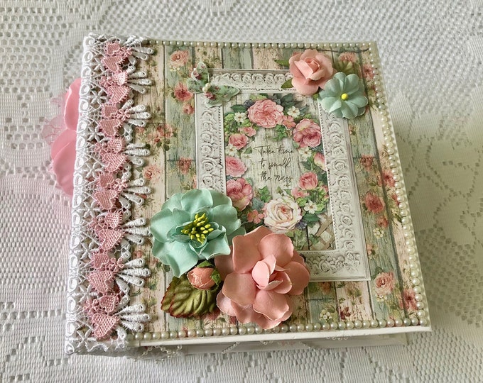 Mini Album Handmade, Victorian Scrapbook Album, Heirloom Gift for Daughter, 1st Anniversary Gift