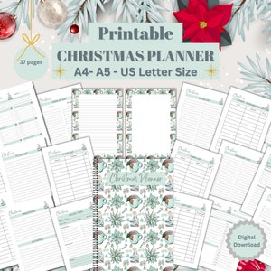 Christmas planner printable, Christmas Menu, Christmas Budget Checklist, Holiday Planning, Digital Event Planner, Christmas Organization Pdf