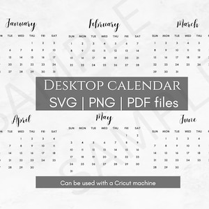 Printable Desktop 2026 Calendar,Digital Calendar 2026, Mini Calendar, Stackable Small Minimalist Desk Office Organization, PDF SVG PNG Files