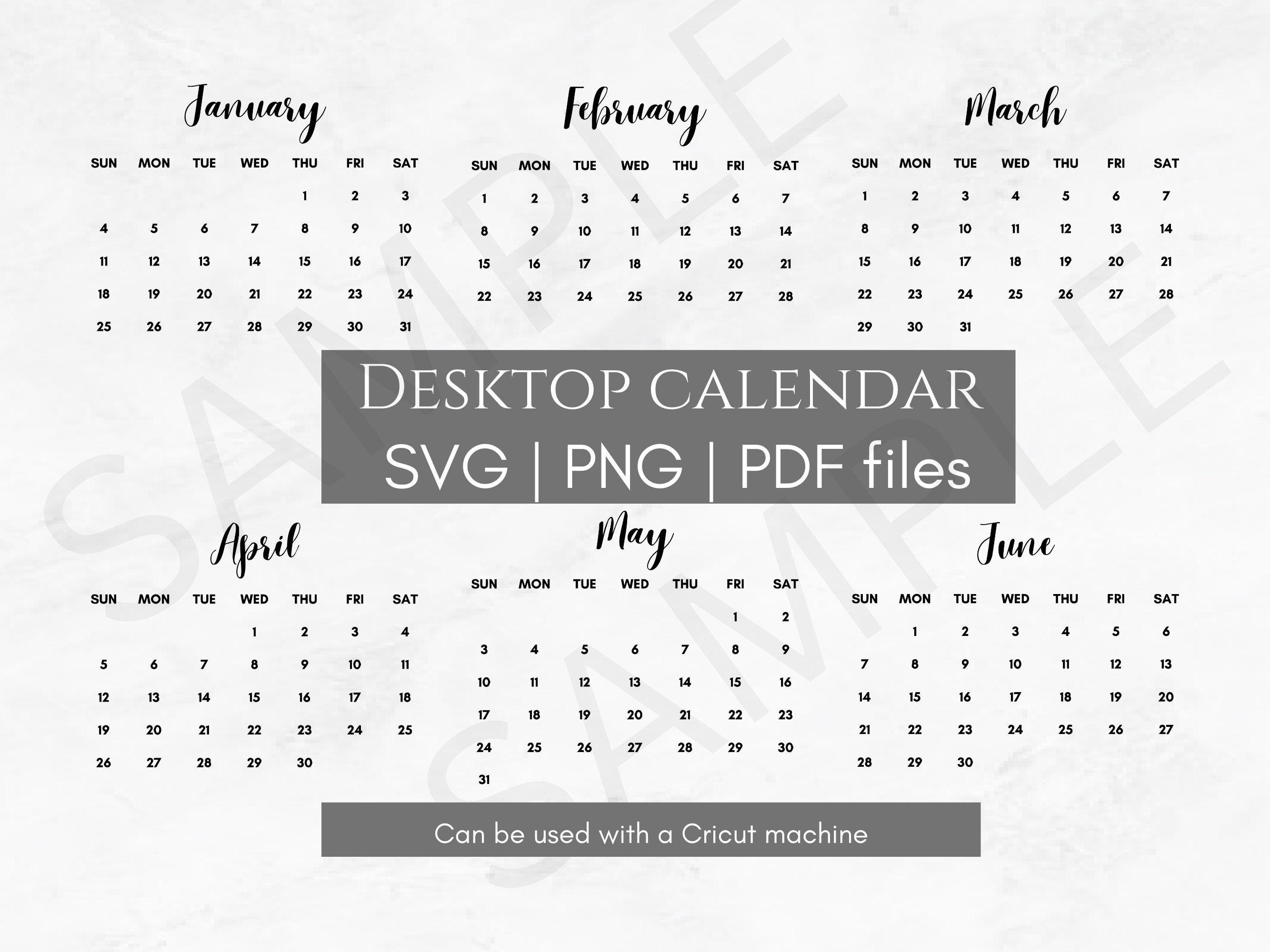2026 printable desktop calendar: minimalist office organizer (pdf, svg,  png) - etsy