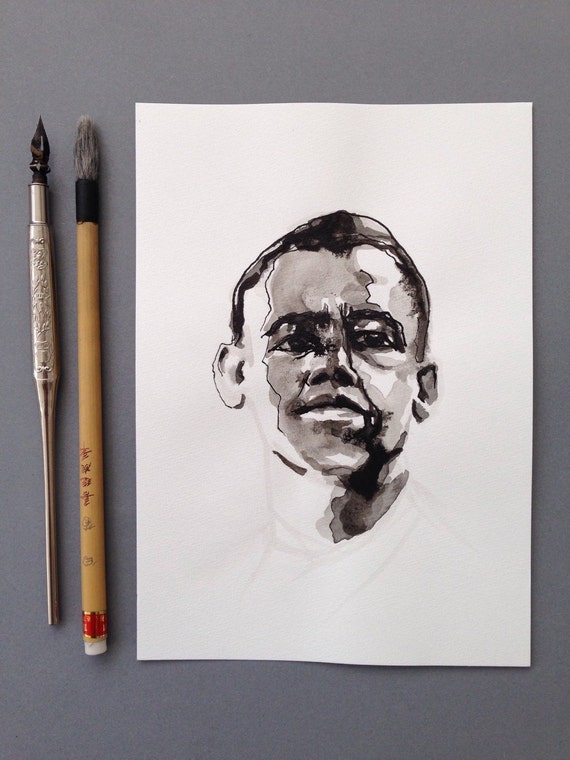 Oryginalny Portret Rysunek Młody Człowiek Czarno Białe Sztuki Graficzne Sztuki Portret Mężczyzny Grzywny ścienne Sztuki Maile Portret Akwarela