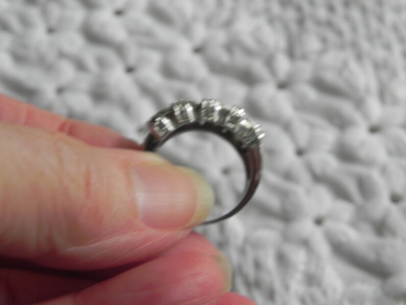 7.5 Princess /& Round Shape Vintage PD Primere Designs Sterling And CZ Coctail Ring