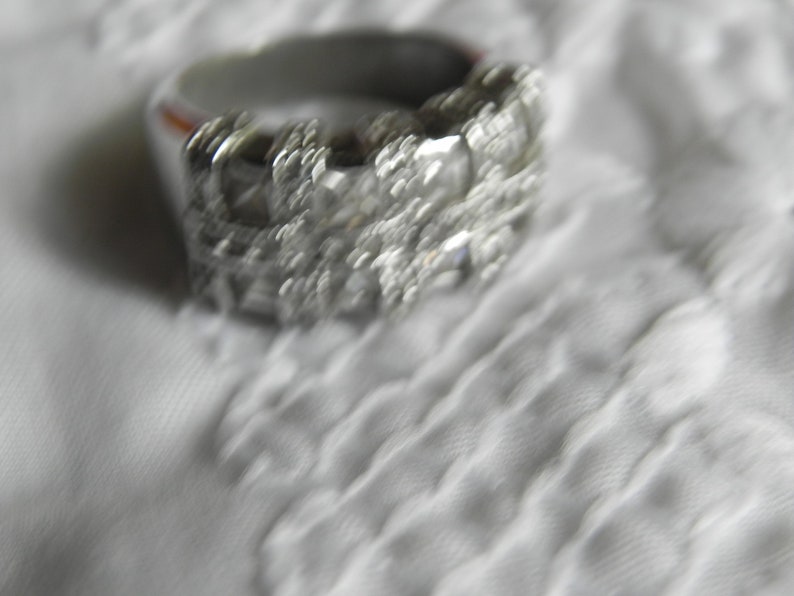 7.5 Princess /& Round Shape Vintage PD Primere Designs Sterling And CZ Coctail Ring