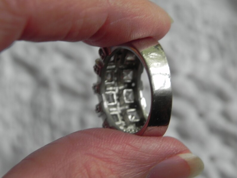 7.5 Princess /& Round Shape Vintage PD Primere Designs Sterling And CZ Coctail Ring