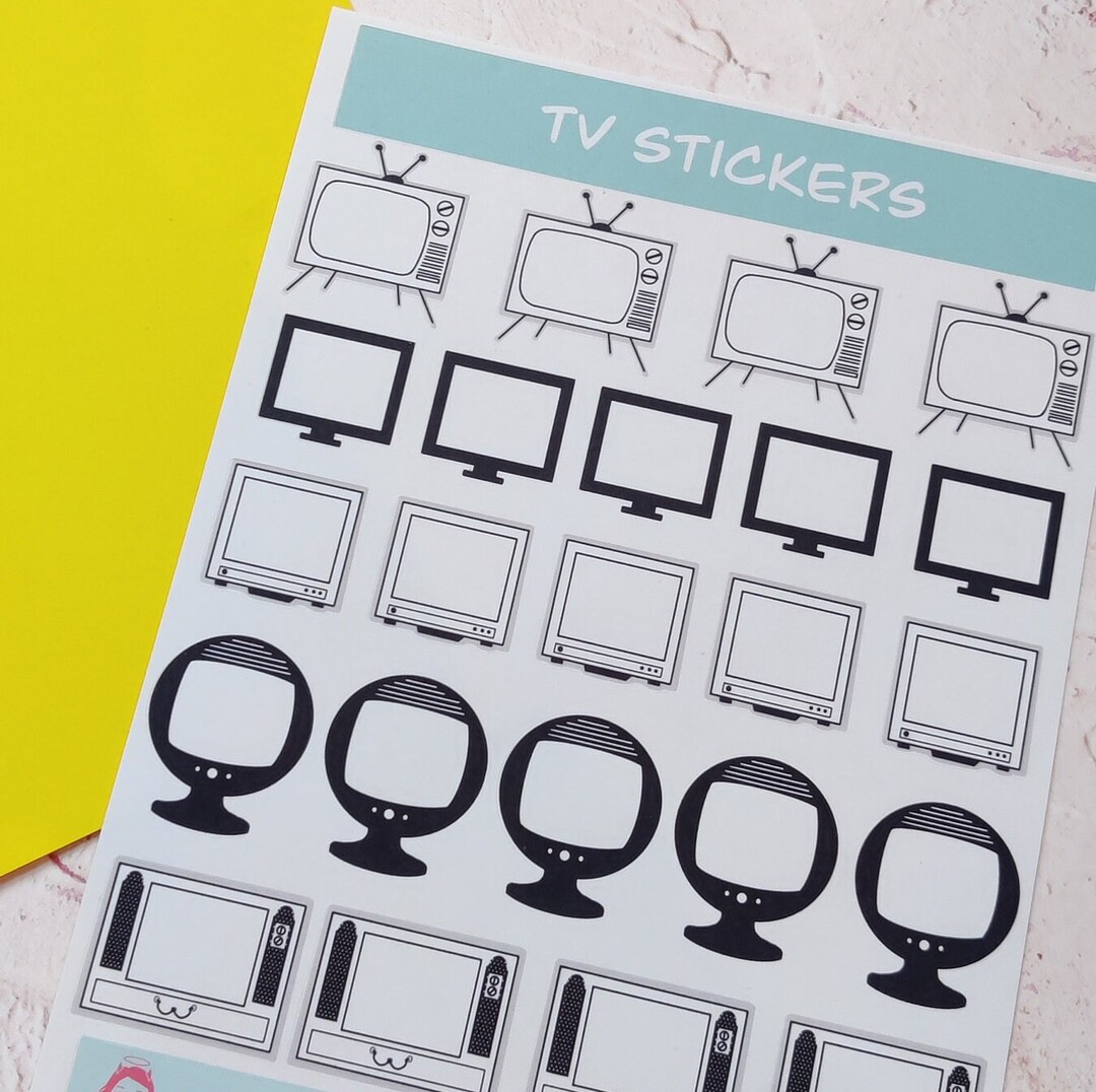 Retro TV Stickers: Matt Planner Stickers - Etsy