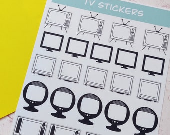Television Matt Stickers perfect for planners