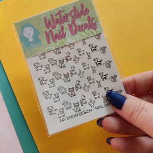 Nagelstickers boerderijdieren, nailart waterglijbaan
