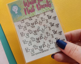 Farm animals Nail Decals, Waterslide Nail Art