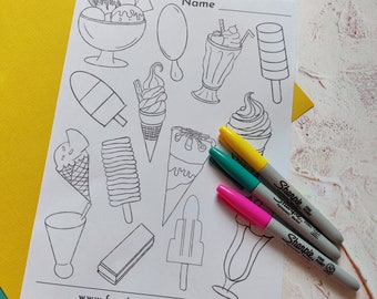 DOWNLOAD & PRINT Icecream Colouring Sheet, A4 Printable