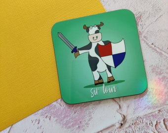 Sir Loin Coaster - Cow coaster, funny coaster, pun coasters, homeware