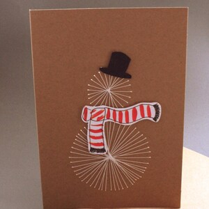 Handmade Threaded Snowman Christmas Card image 2