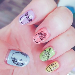 Cacti & Succulent Waterslide Nail Decals - Plant Lady Nails