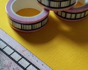 Washi Tape, Pink Border film reel 10m long