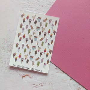 Ice Cream Nail Decals, Waterslide Nail Art, Sundae, Rocket Lolly