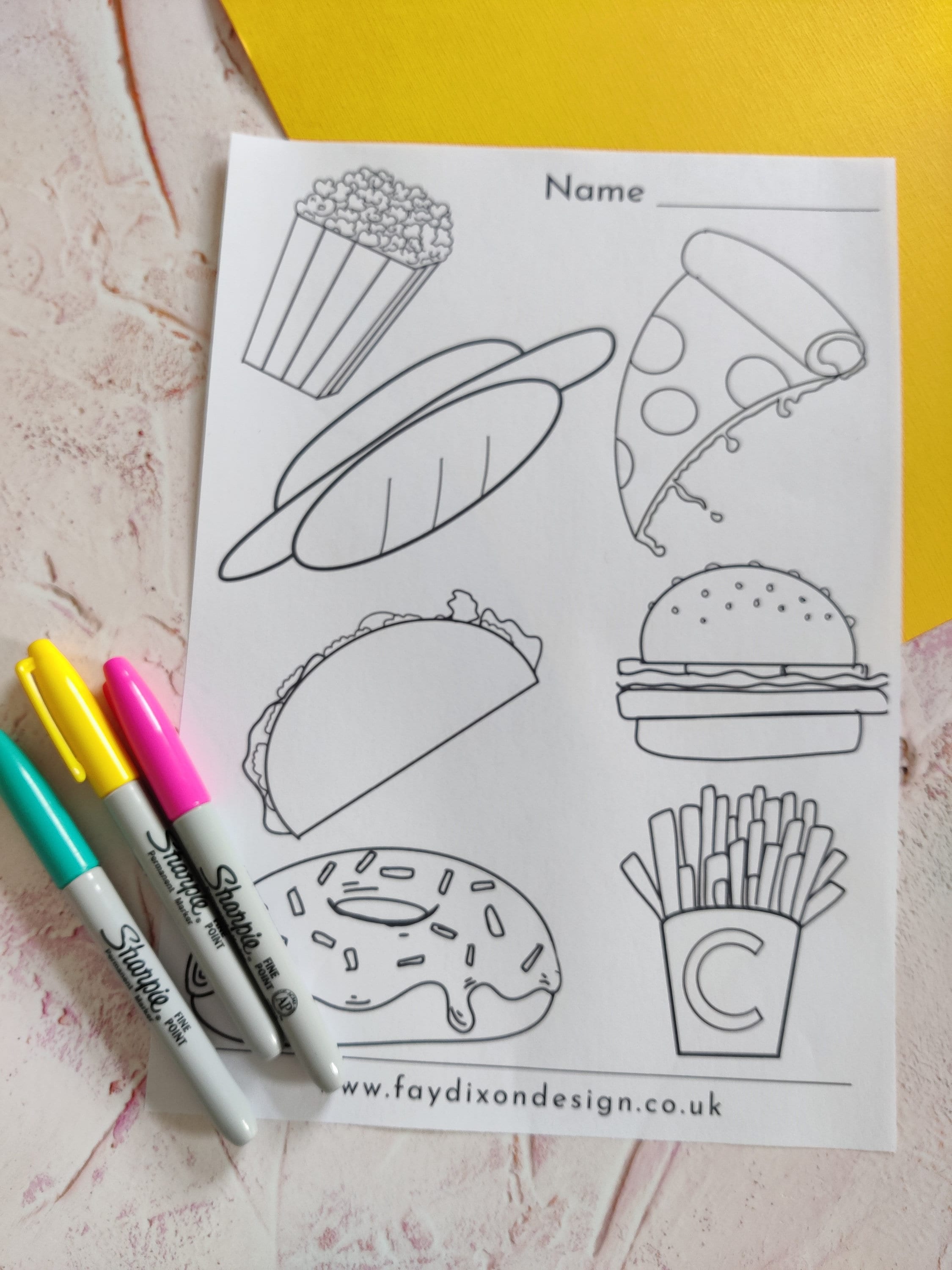 DOWNLOAD & PRINT Fast Food Colouring Sheet A4 Printable - Etsy