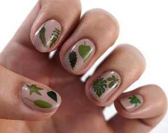 Leaves and Greenery Waterslide Nail Decals