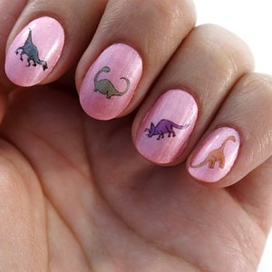 Colourful Dinosaur Waterslide Nail Decals