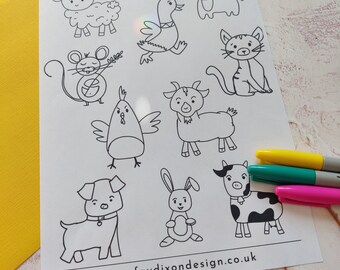 DOWNLOAD & PRINT Farm Animals Colouring Sheet, A4 Printable