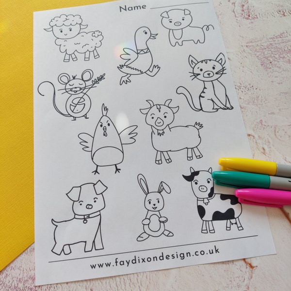 DOWNLOAD & PRINT Farm Animals Colouring Sheet, A4 Printable