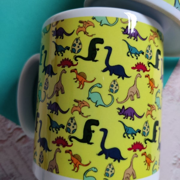 Multicoloured Dinosaurs, Ceramic Mug
